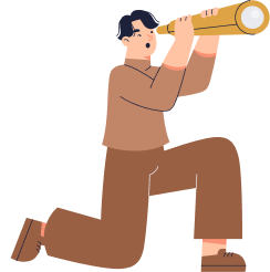 Profesional con telescopio observando el horizonte, simbolizando la búsqueda de perspectiva y orientación terapéutica