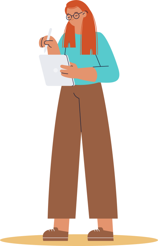 Profesional de la psicología tomando notas en una tableta, representando el trabajo clínico y el seguimiento terapéutico en casos de trauma y disociación